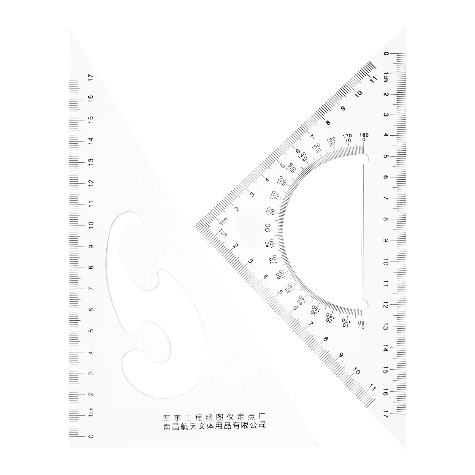2Pcs Triangle Ruler Set Aerospace Material Multifunctional Drafting Measuring Drawing Right Angle Protractor for Math Geometry