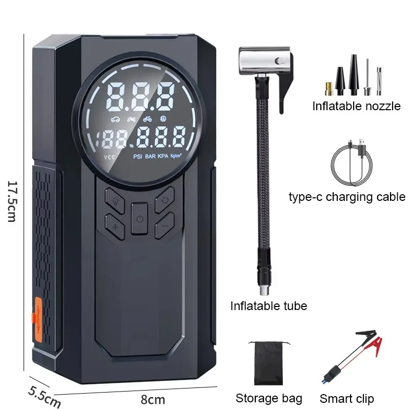 8000mAh Portable Emergency Jump Starter with Tire Inflators 150PSI Car Jump Starter Power Bank Battery Jump Starter