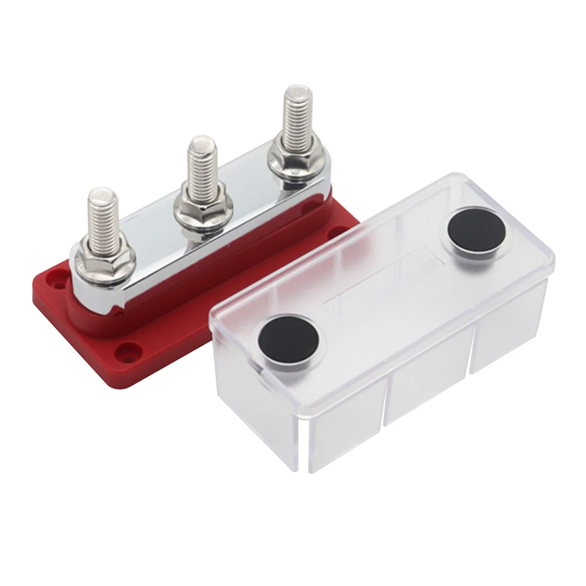 RV ship sink line row M10 high current 600A wiring stud, red and black 3 stud power distribution block sink line row