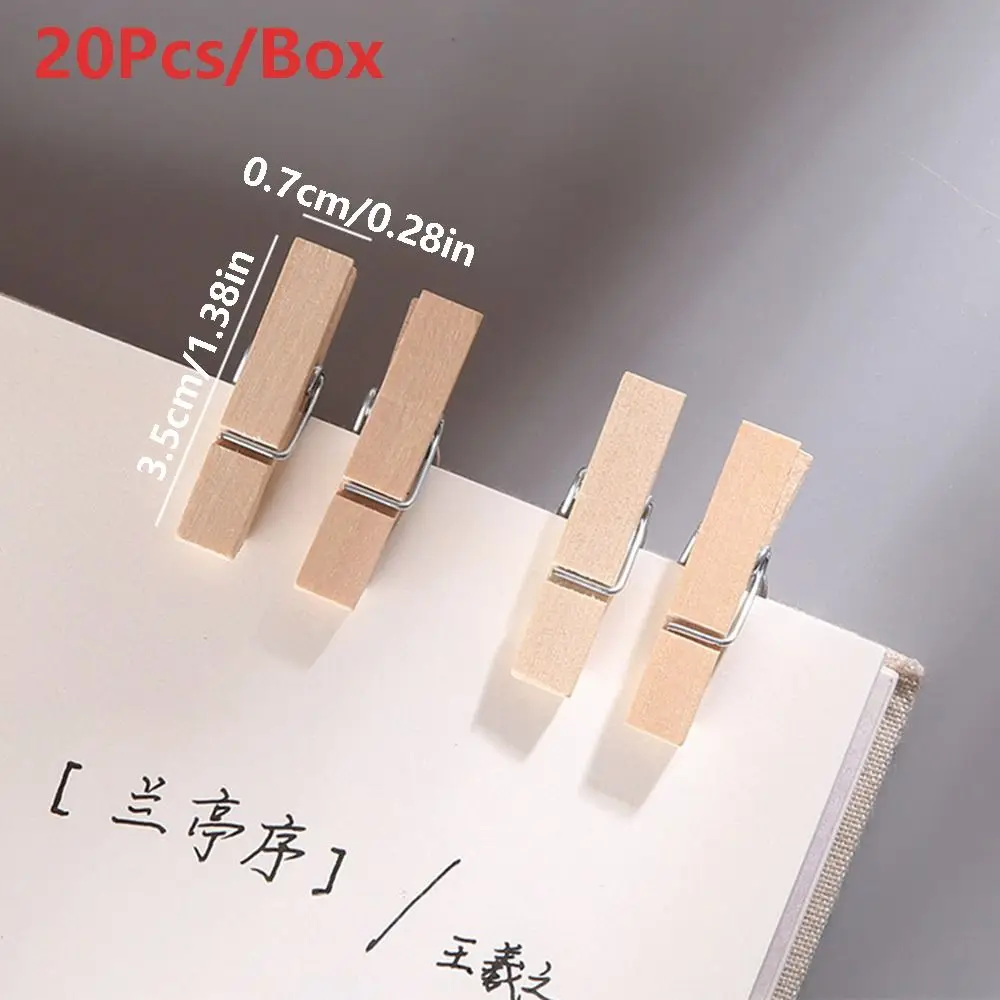 20 ピース/箱ポータブルクリエイティブ木製クリッププッシュピン再利用可能な DIY 画鋲耐久性のある便利な装飾スタッド写真の壁の装飾