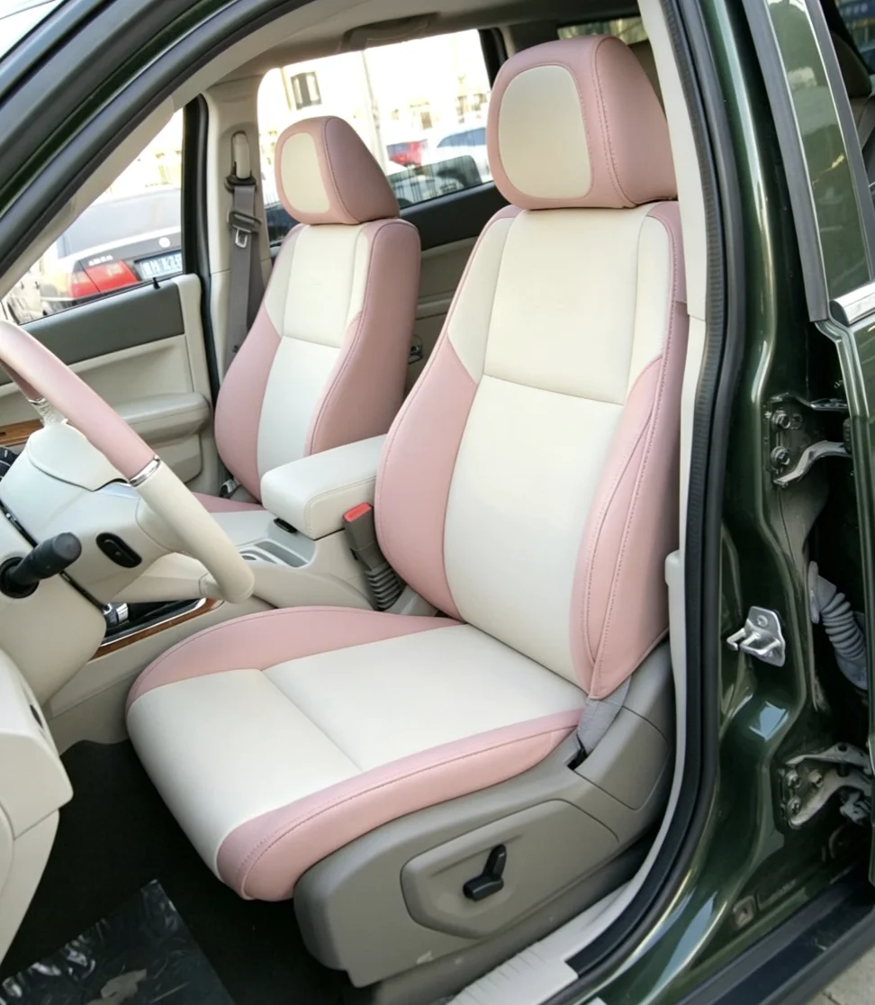 Für Jeep Grand Cherokee 2007~2010 Maßgefertigte Autositzbezüge Luxuriöses Nappaleder 100% Passgenau Innenausstattung 360 ° Vollständige Abdeckung – Detail 7