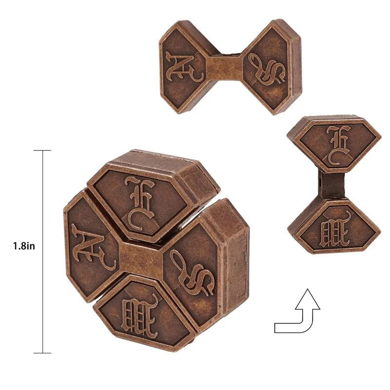Disentanglement قفل معدني الألغاز دعابة الدماغ 3 قطعة فتح التعشيق الذكاء اختبار العقل ألعاب الجدة هدايا للأطفال والكبار #2