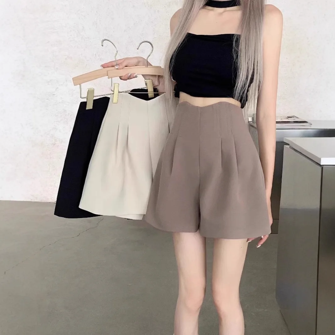 Shorts Women's Spring 2026 New High Waist Skinny Loose A-shaped Wide Leg Pants