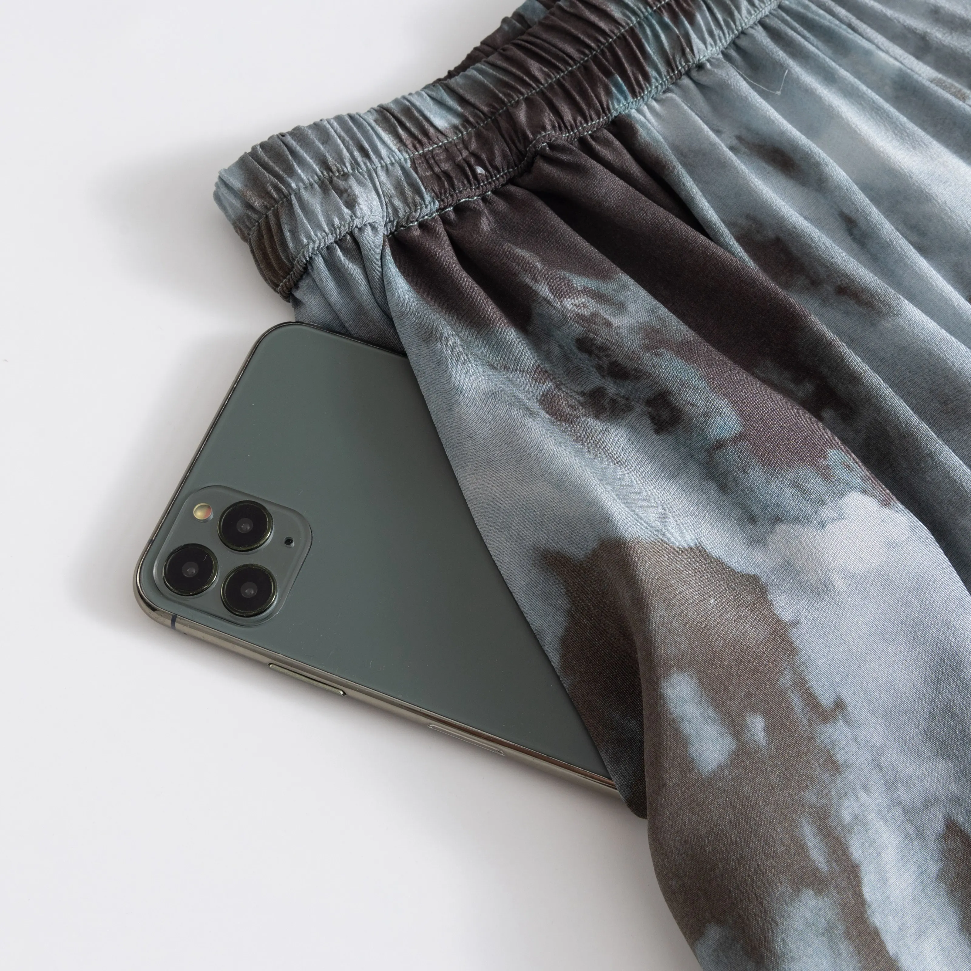 Women's Summer New Style Denim Style 100% Natural Mulberry Silk 03 Crepe De Chine Versatile Casual Wide Leg Pants