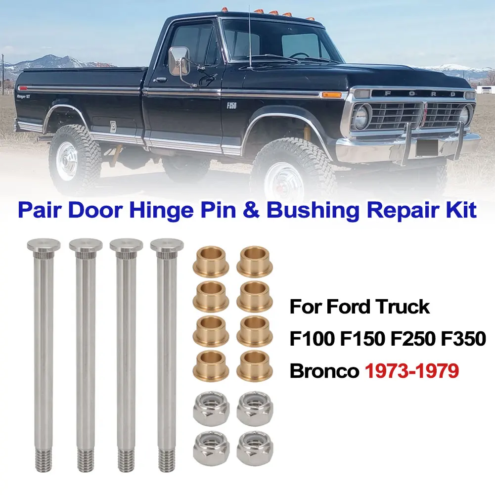 Para caminhão ford f100 f150 f250 f350 1973-1979 para ford bronco 1978-1979 par de pino de dobradiça de porta e kit de reparo de bucha