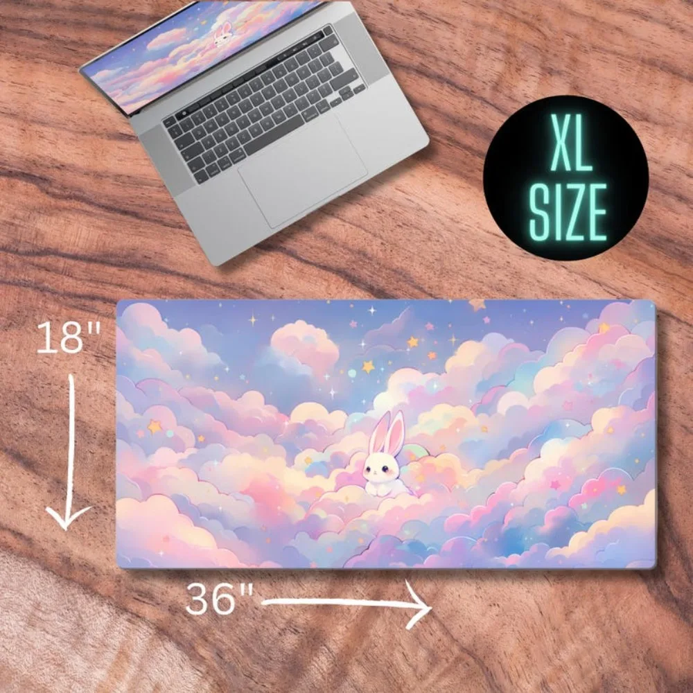 Bunny Themed Gamer Girl Desk Mat alfombrilla para escritorio pk control 1 mousepad one piece mouse pad alfombrilla gaming