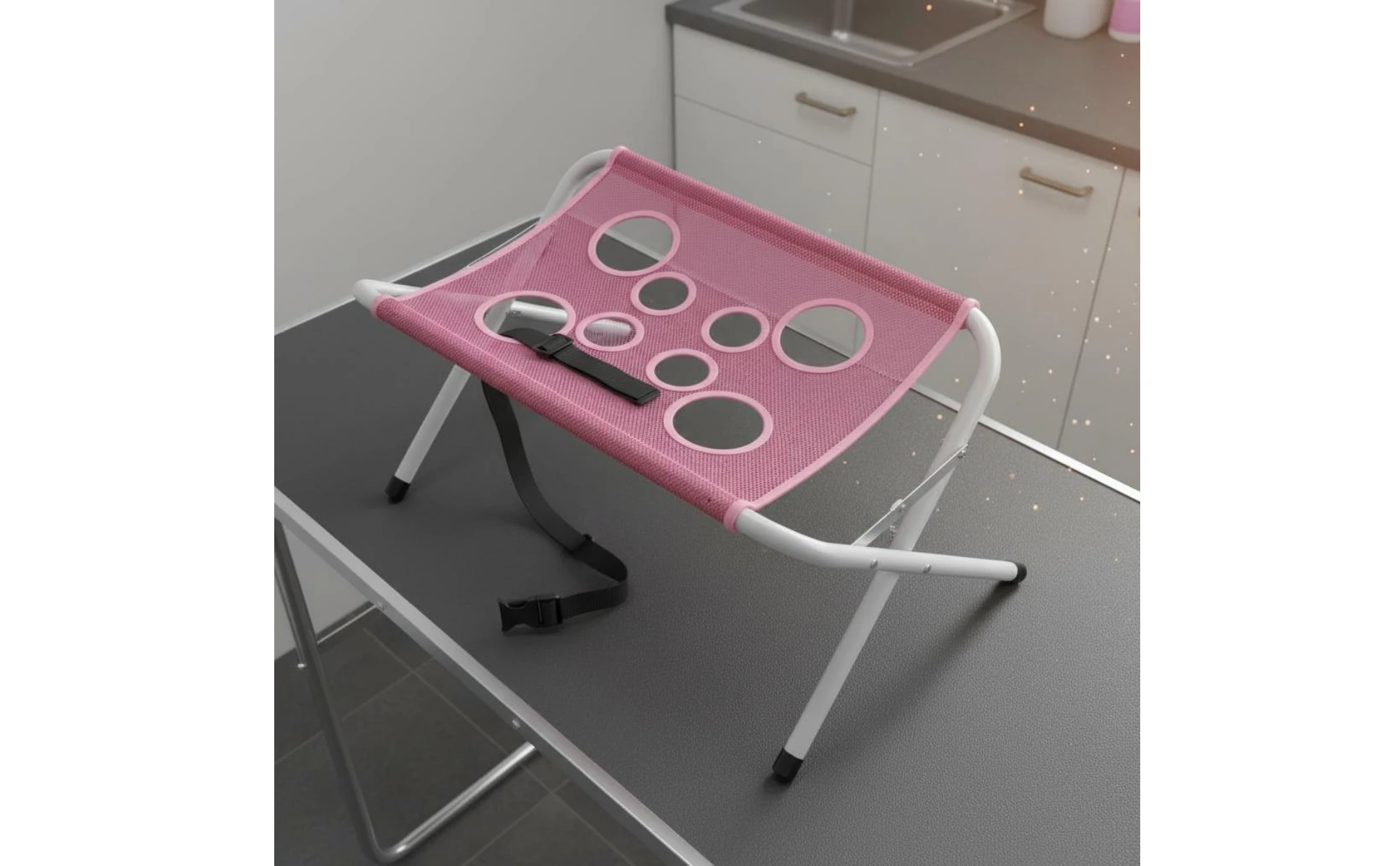 Foldable Bath Stand Quick-Dry Mesh Bath Sling Pet Grooming Stand Iron Tube Frame Wash Station Stable Structure