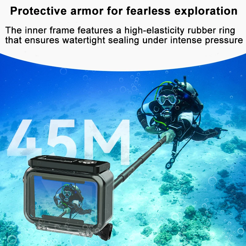 

Waterproof Case with Anti-Fog for DJI Action 6 Camera, Underwater Housing Shell Cage Supports 45M/148FT Deep Diving