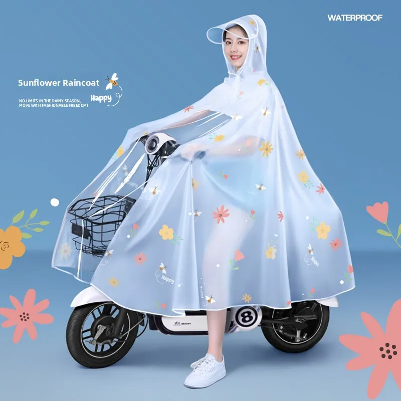

Утолщенный удлиненный дождевик для мотоцикла, полностью водонепроницаемый, новый 2024 года, женский стиль, для взрослых, ветрозащитный чехол для мотоцикла