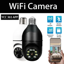 Ycc365 Plus Ip Camera Wifi E27 Beveiligingsmonitor Nachtzicht Full Color Auto Roterende Draadloze 360 Wifi Bewakingslamp Camera