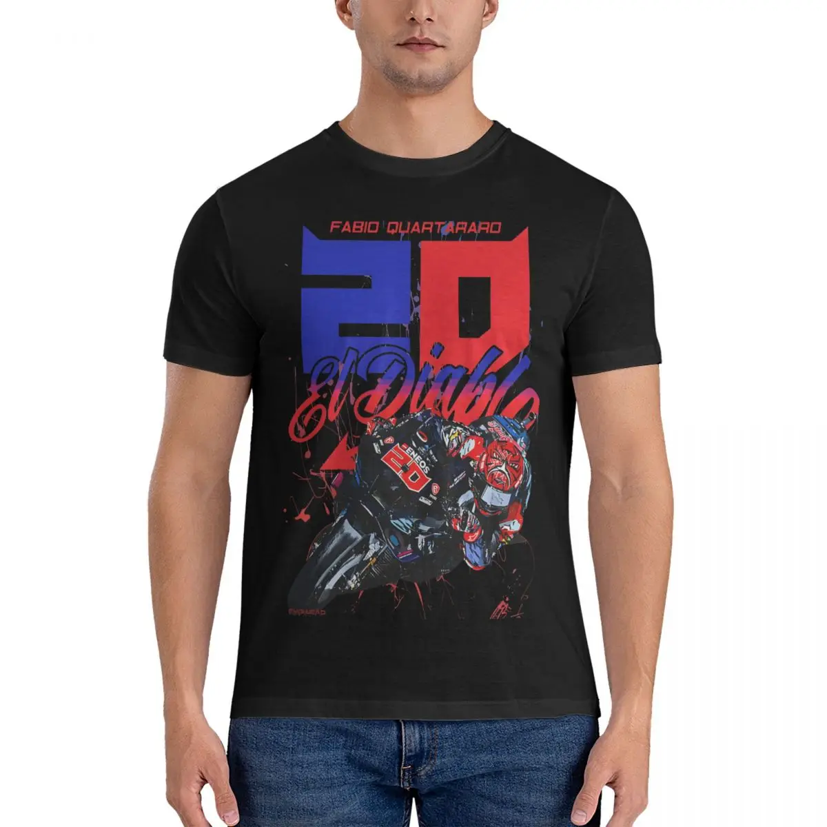 

Fabio Quartararo T Shirts for Men Cotton Vintage T-Shirt Crew Neck Diablo IV Tees Short Sleeve Clothes Gift