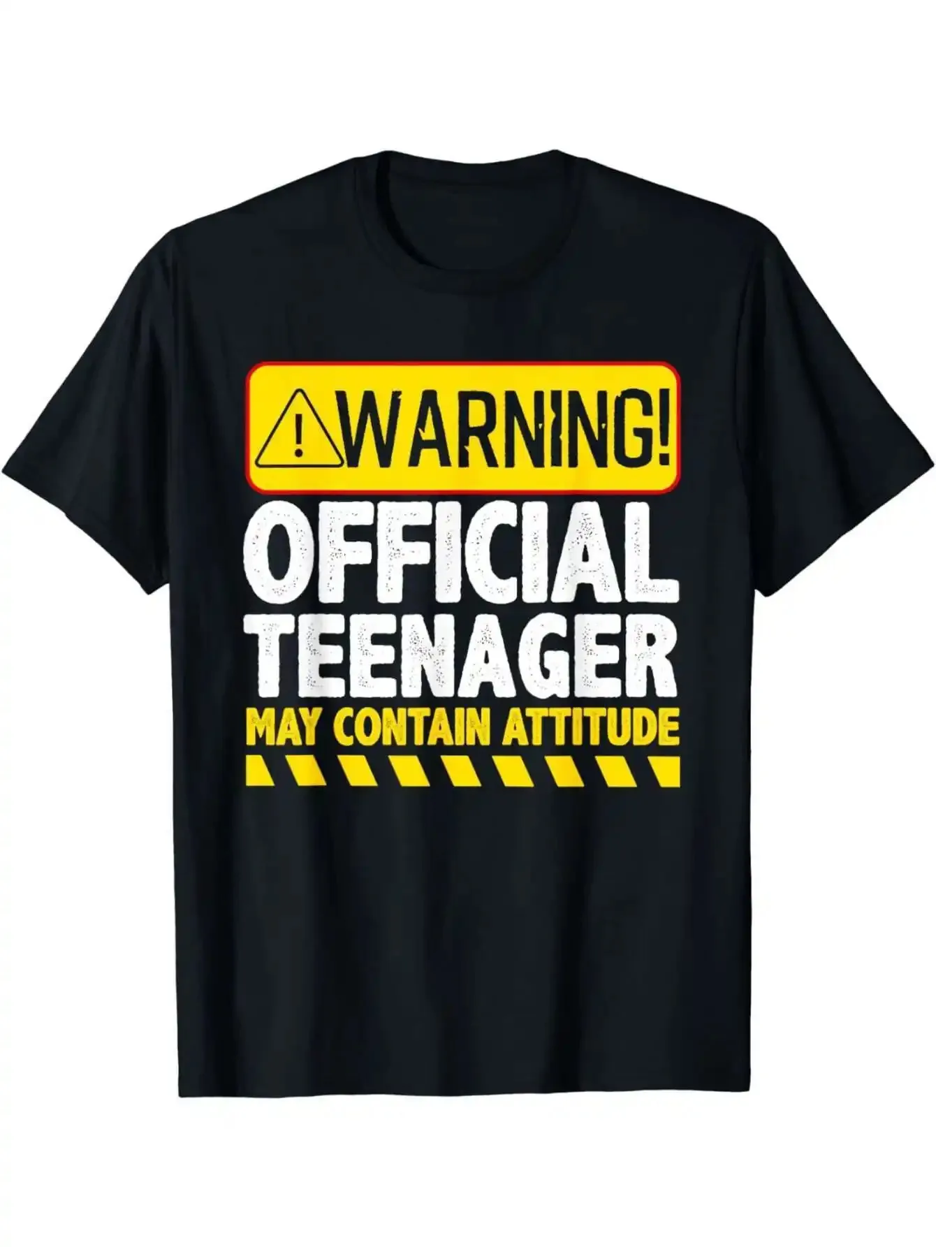 2026 Funny 13th Birthday T-Shirt for & s - Official Warning Label & Caution Tape Print with 13 Year Old / Text - Loose Fit Stret
