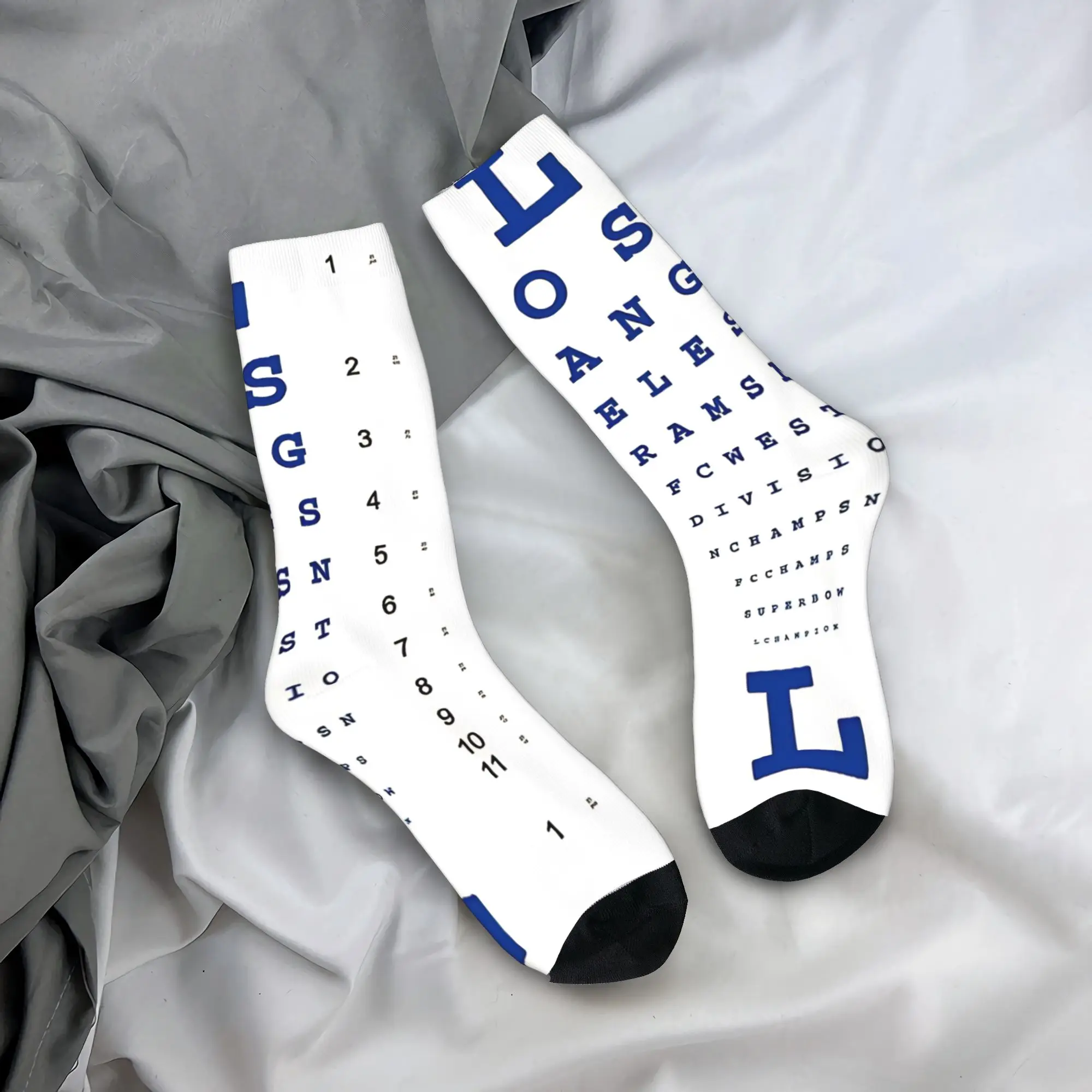 Rams Champs Eye Chart   Socks  Design Stockings Anti Sweat Men Socks High Quality Winter Funny Skateboard Socks