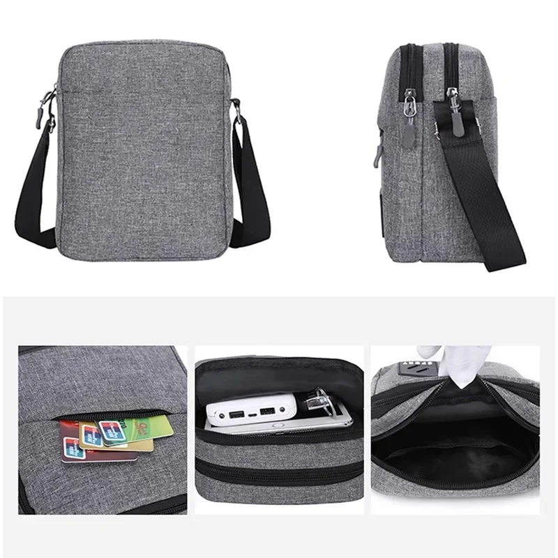 Bolsa de Ombro Oxford Impermeável, Mochila Pequena Masculina, Bolsa Crossbody, Leve, Viagem de Lazer, Trabalho, 1Pc