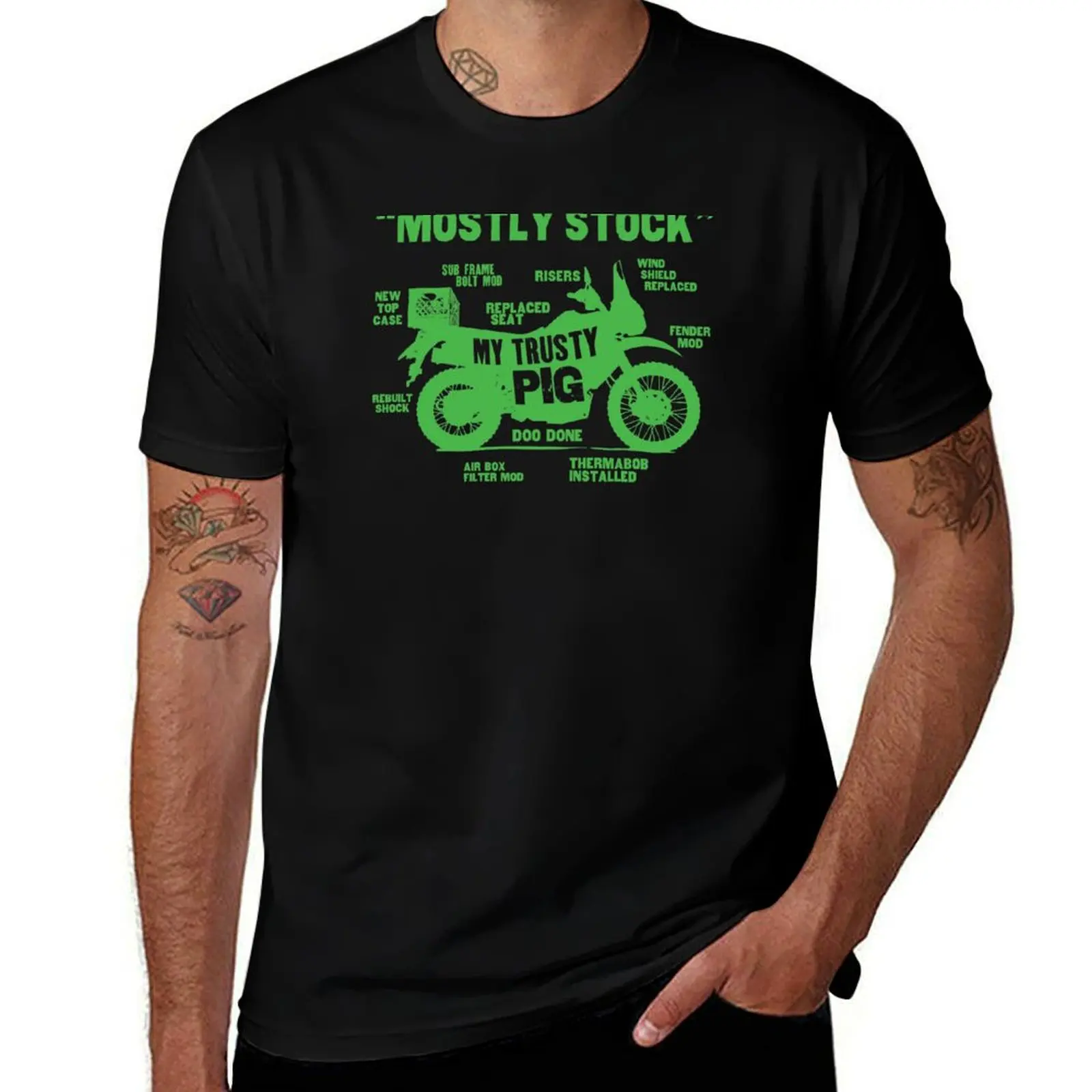 

My Trusty Pig Mostly Stock KLR 650 with Mods T-Shirt t shirt man cotton essential t shirt T-Shirt