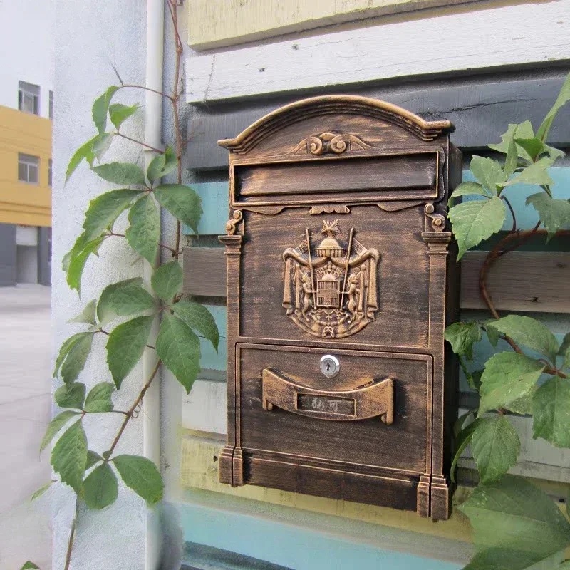 Cast Aluminum 06 Galvanized Sheet Villa Mailbox Courtyard Letter Box Outdoor Mailbox Outdoor Creative Decoration Front Panel