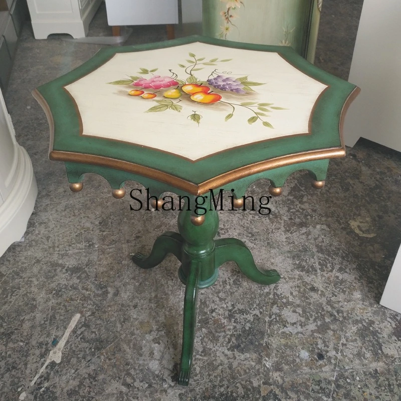 

SM new painted furniture, living room side table, sofa side table, solid wood small coffee table retro