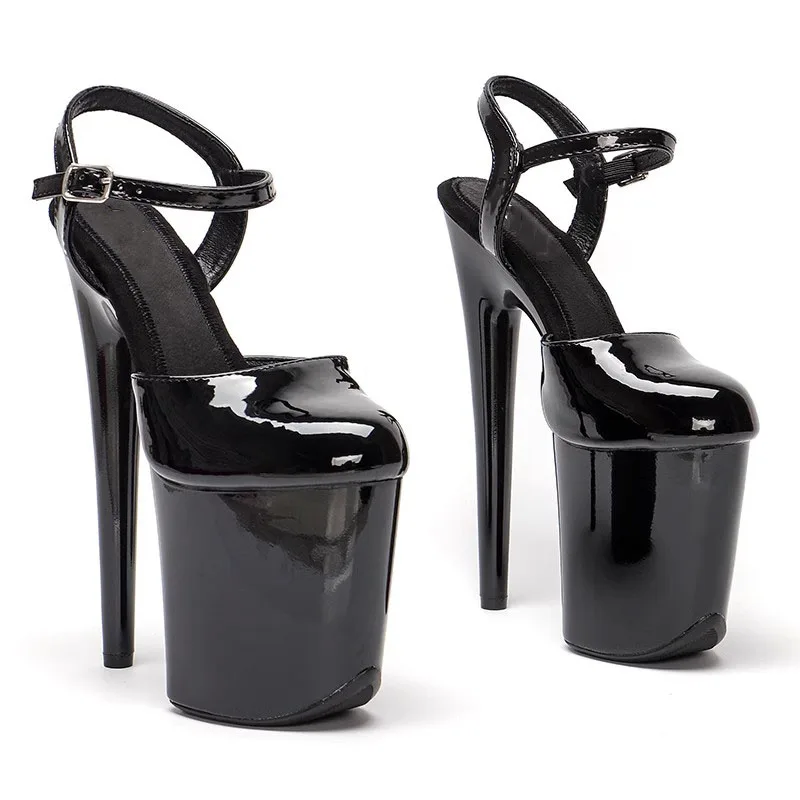 

New 20cm/8inches Shiny PU Upper Electroplate Platform High Heel Sandals Sexy Model Shoes Pole Dance Shoes 210