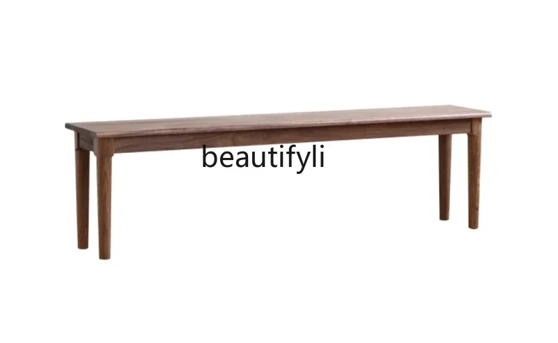 Asmt51 Black walnut bedroom end stool All solid wood bench Simple modern bedside stool