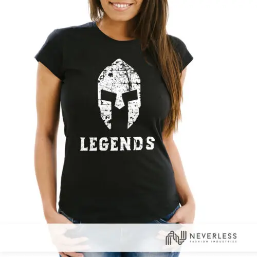 Damen T-Shirt Legends Sparta Spartaner Helm Neverless Slim Fit Neverless®