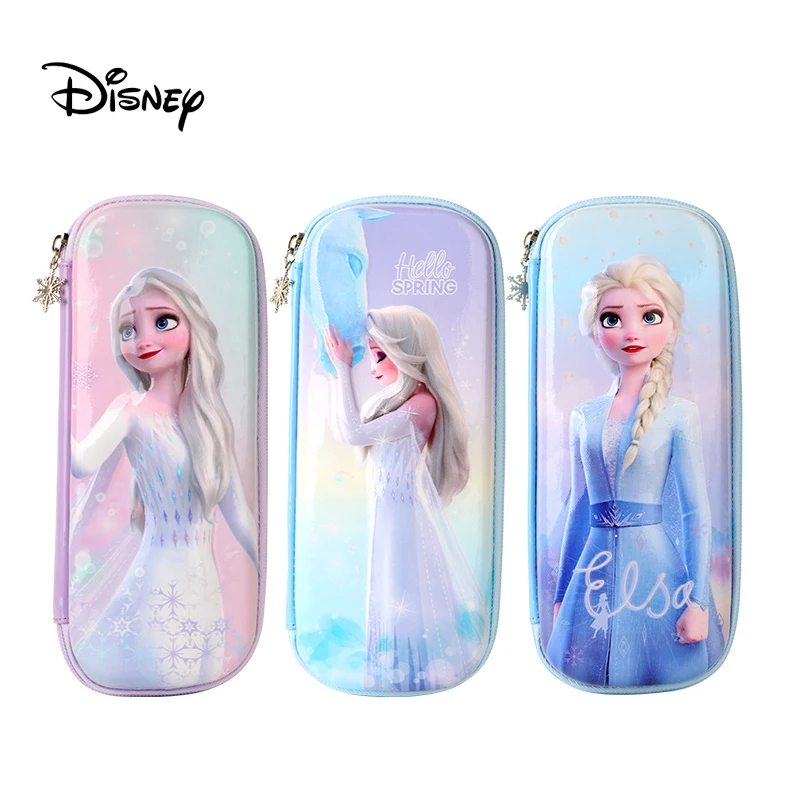 Cartoon Disney Frozen Pencil Case Pupils Stationery Bag 3d Double Layer Large Capacity Female Pencil Bag Wholesale Student Gifts