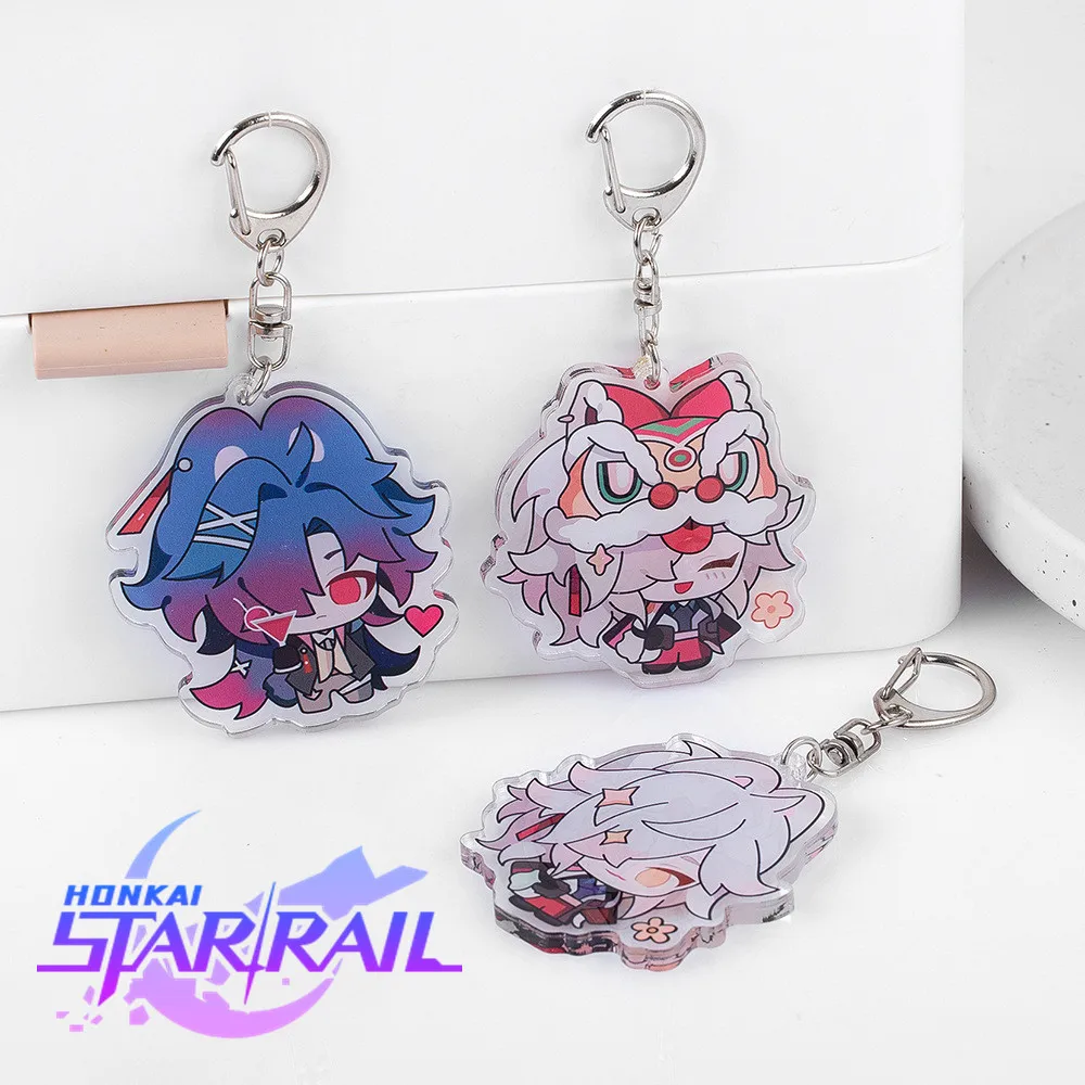 Honkai: Star Rail Blade Jingyuan Keychain New Cute Cartoon Anime Pendant Key Ring Backpack Jewelry Cosplay Game Prop Badge Gift