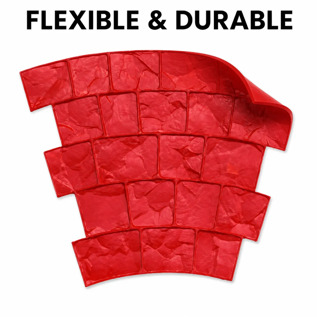 European Fan Concrete Stamp Mold  Curved Stone Paver Texture Mat