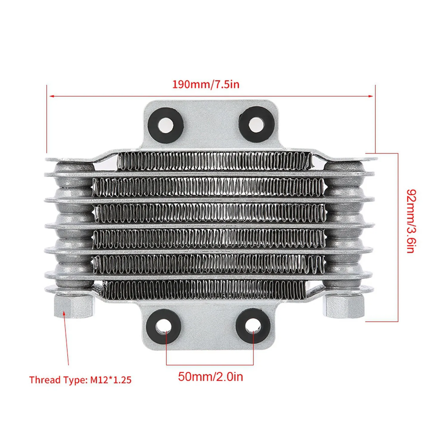 

ABTU-Motorcycle Engine Oil Cooler Cooling Radiator 85Ml Universal Silver Aluminum For 100Cc-250Cc Motorcycle Dirt Bike Atv
