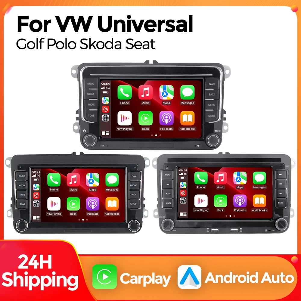 Mekede 2 din android auto carplay autoradio multimedia player für vw volkswagen skoda octavia golf 5