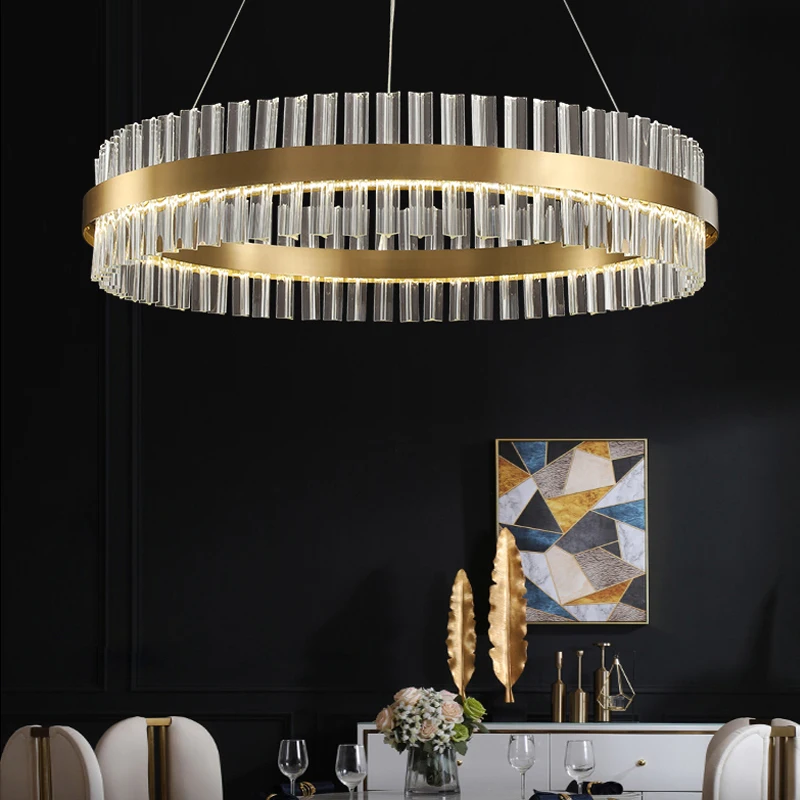 

Modern lighting LED Crystal chandelier ceiling ring pendant lamp bedroom living room kitchen island bar hotel lighting fixtures