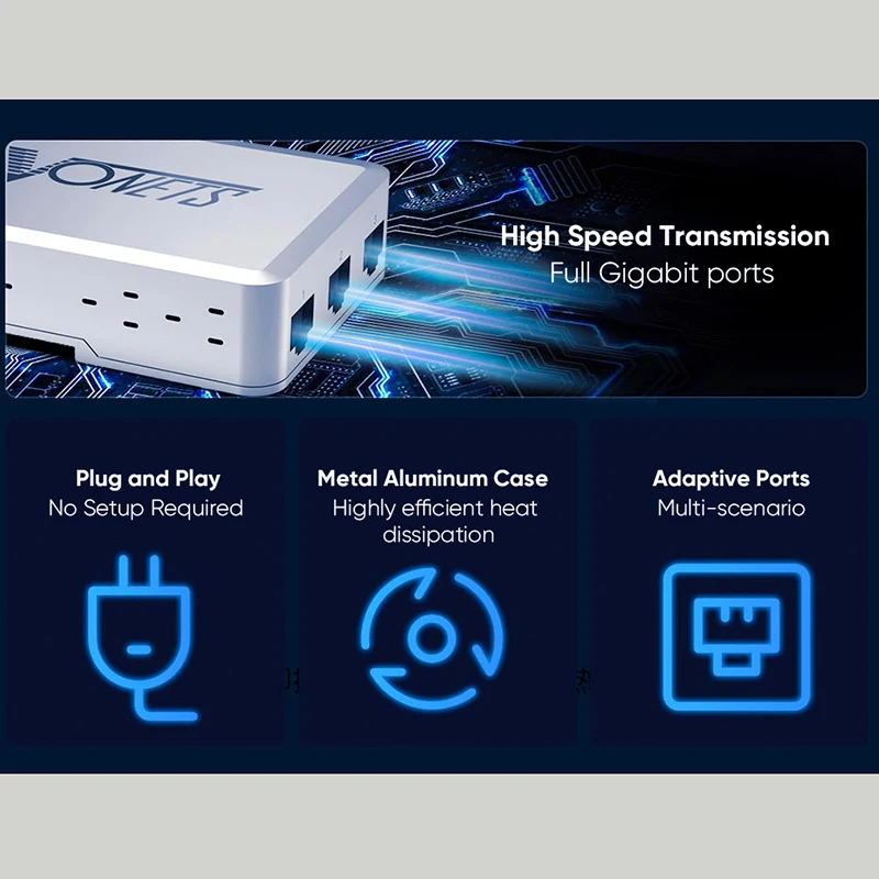 Imagem -05 - Vonets-gigabit Switch Enterprise Monitoramento de Rede Cabo Splitter Metal Housing 100 Vs500 5-port