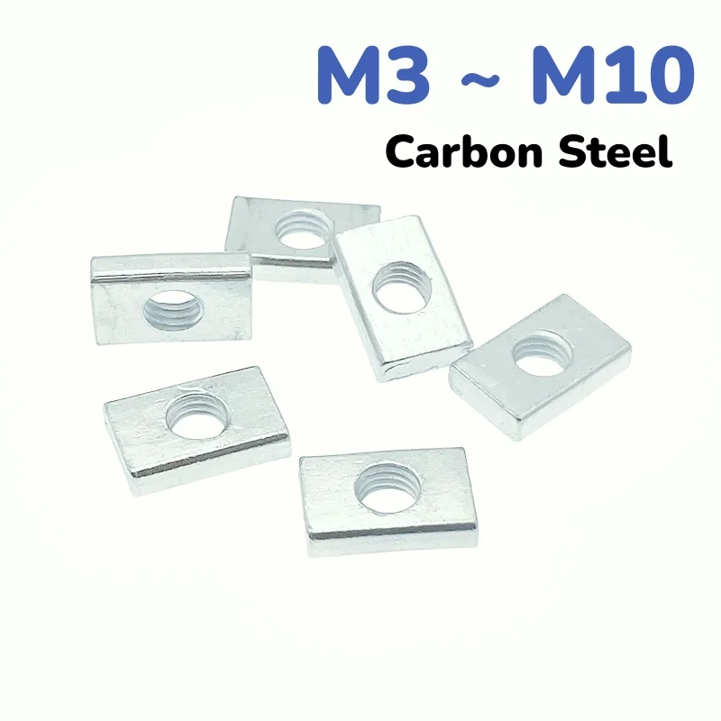 

Carbon Steel M3 ~ M10 Galvanized Square Rectangular Thin Slider Block Nut for Aluminum Profile Accessory Nuts