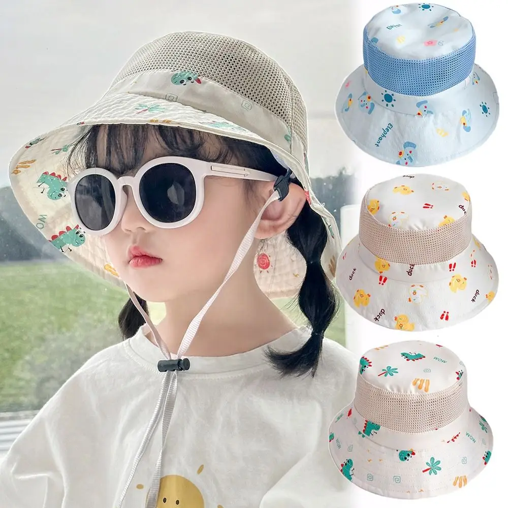 

Панама детская с мультяшным принтом, дышащая Кепка от солнца для пляжа, весенне-летняя
