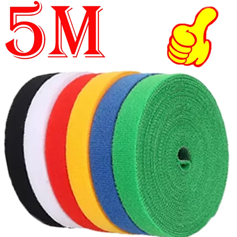 

12mm Width Cable Organizer USB Cable Colorful Hot-selling Nylon Double-Sided Management Tape Auto Interior Accessories 5M