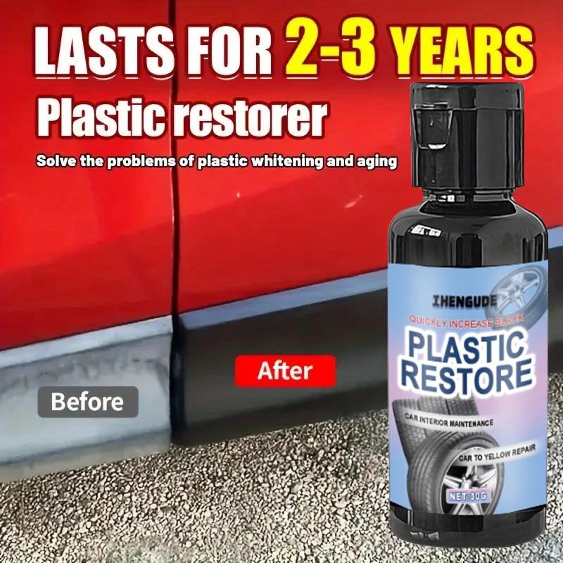 1 Piece 30g Car Interior Renovation Wax - Plastic Parts Update, Interior Glitter Wax, Tire Protection, Black Vehicle Yellowing Repair and Nano Crystal Layer - Effectively Remove Scratches, Repair Formula, Interior Protection |   Smooth Surface |   Nano Crystal Layer