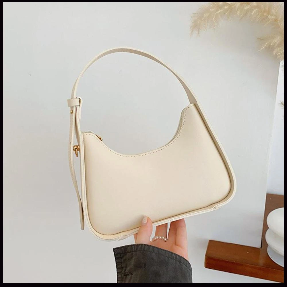 Luxury Designer Women Underarm Bag Soft Pu Leather Retro Solid Color Ladies Handbags Fashion Design Girls Small Shoulder Bags