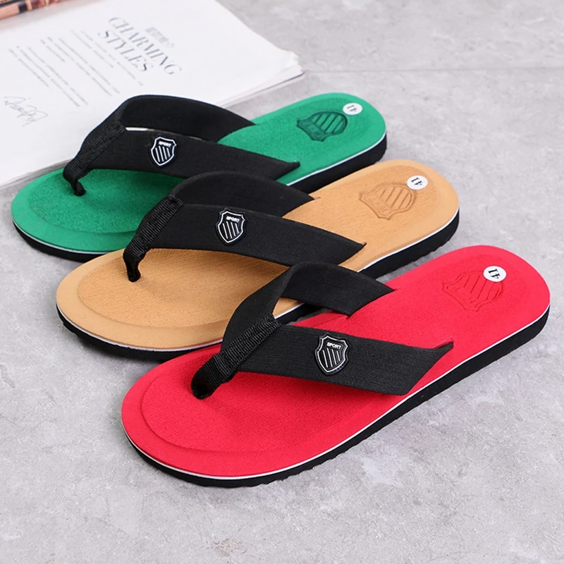 Summer Slippers For Men Flip Flops Beach Sandals Non-Slip Flat Slides Men Shoes Casual Slippers Indoor Shoes Man Male Slipper