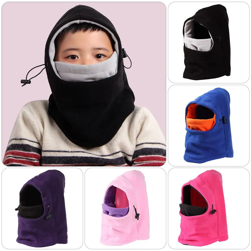 High Quality Kids Winter Fleece Neck Warm Full Face Balaclava Hat Ski Mask Hood Cap Children Cap Kids Accessories Kids Hats