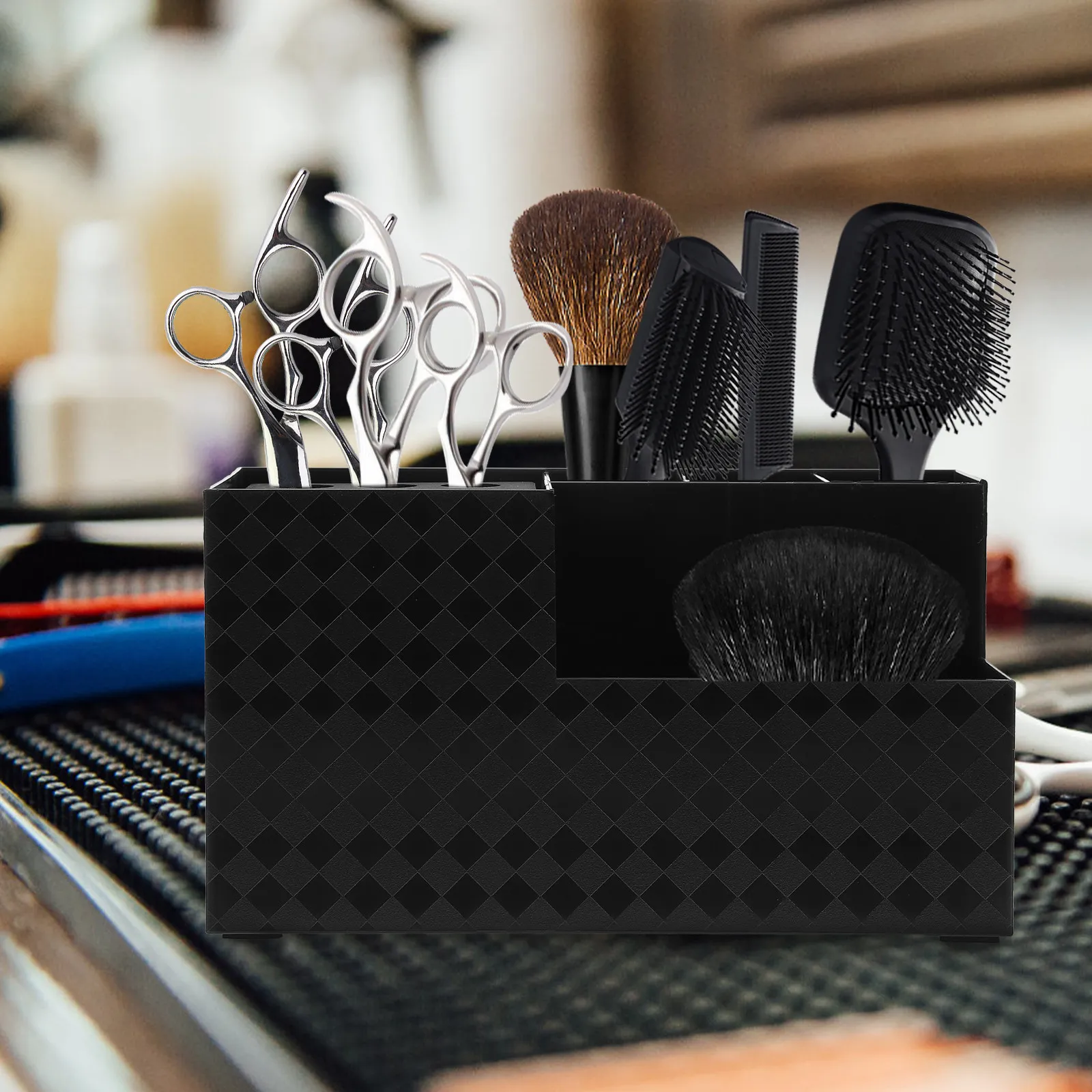 

Hairdressing Tool Storage Box Professional Salon Hair Styling Tool Case Independent Compartments Scissors Holder Comb Organizer