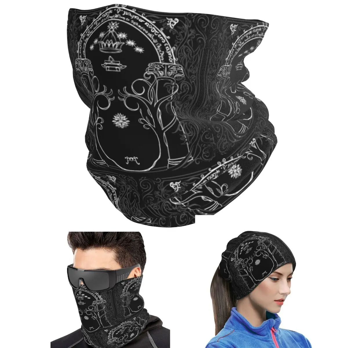 Mountain Door In The Style Of J.R.R.Tolkien Bandana Neck Gaiter Wrap Scarf Outdoor Sports Balaclava For Men Women Adult Washable