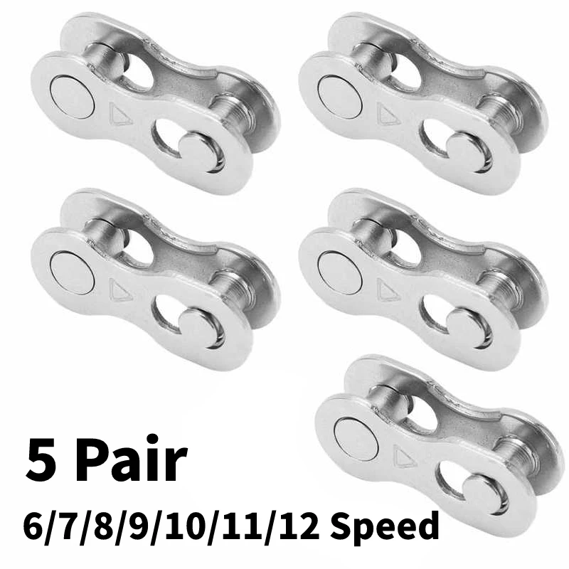 5pcs 6/7/8/9/10/11/12 Speed Missing Link Rustproof Steel Quick Release Link Bike Chain Quick Link Bicycle Missing Links