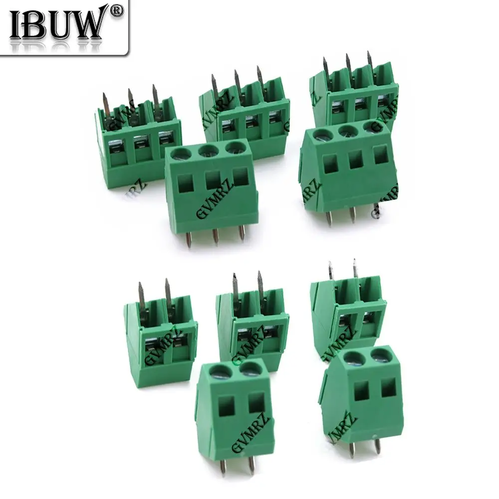 10PCS KF103 5.0mm 2P 3P Screw type PCB terminal block DG/MG/KF103-5.0MM 2/3P 45 degree oblique angle can be spliced 300V 10A