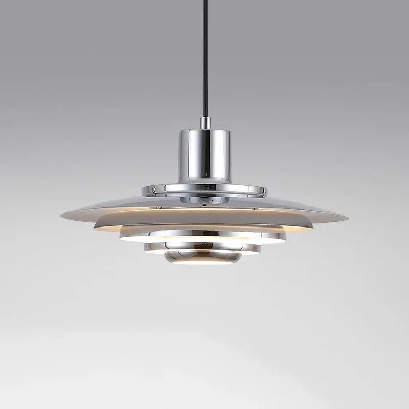 TechHPMinimalism LED Chandelier Nordic White Silver Metal Pendant Light Art Design Kitchen Bedroom