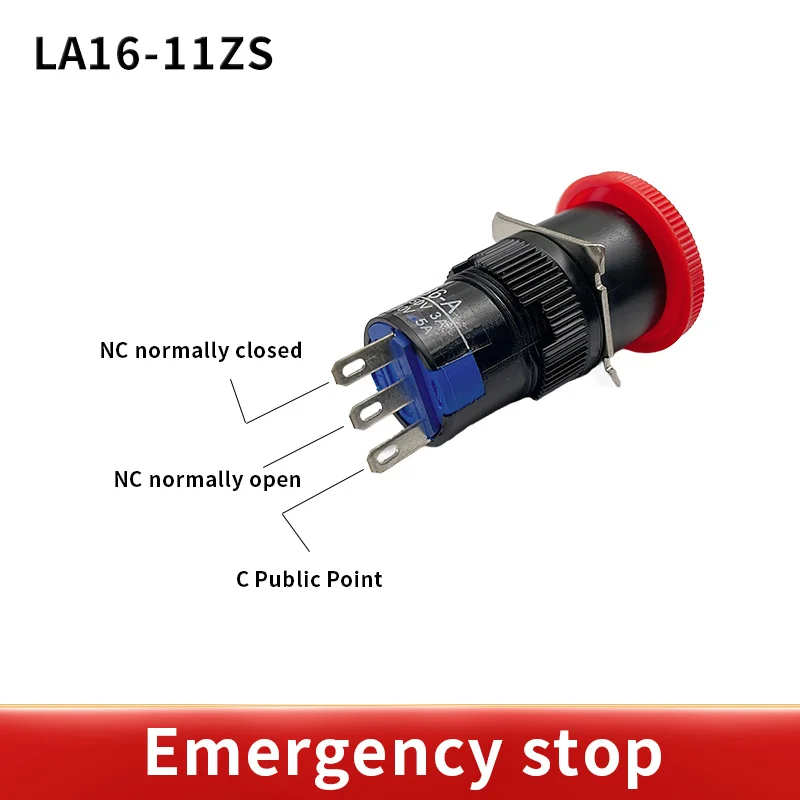 1PCS Red Mushroom DC 30V 3A / AC 250V 1A Emergency Stop Push Button Switch