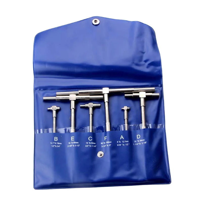 A06K 8-150 mm (5/16 inch-6 inch) telescopische meterset, 6 stuks, interne meter, gatmeters voor snelle binnenmetingen van gaten