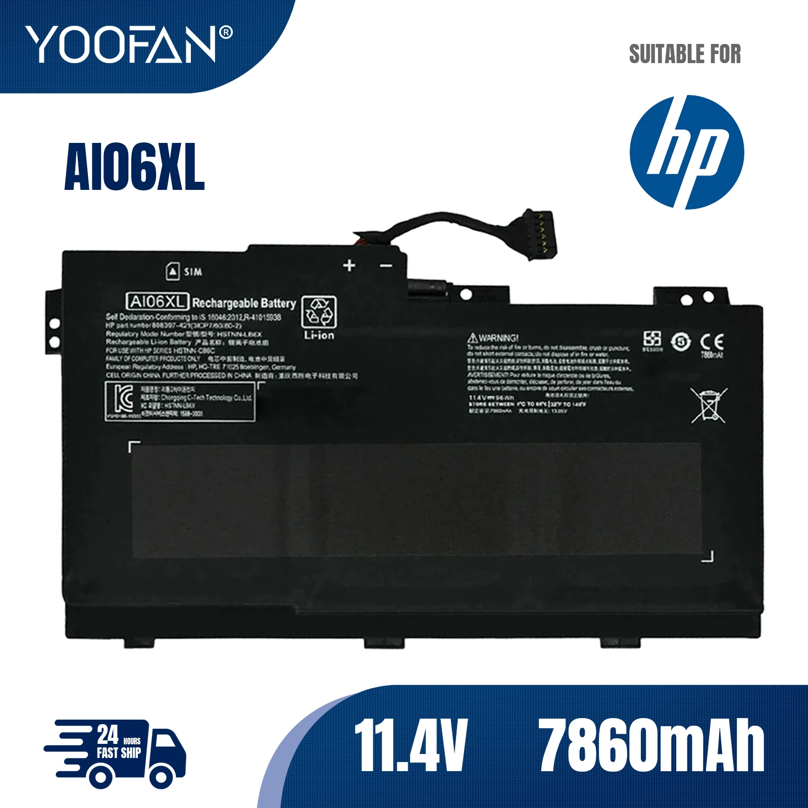 Yoofan 11.4V 96wh Ai06xl Laptop Batterij Voor Hp Zbook 17 G3 T7v62et V1q05ut X9t88ut T7v61et 17 G3 Workstation Serie Ai06096xl