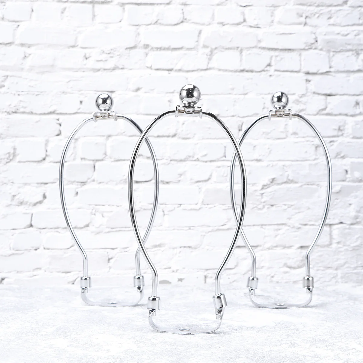 

3 Pcs Crystal Lamp Horn Bracket Table Harp Holder Fall to The Ground Shade Silver