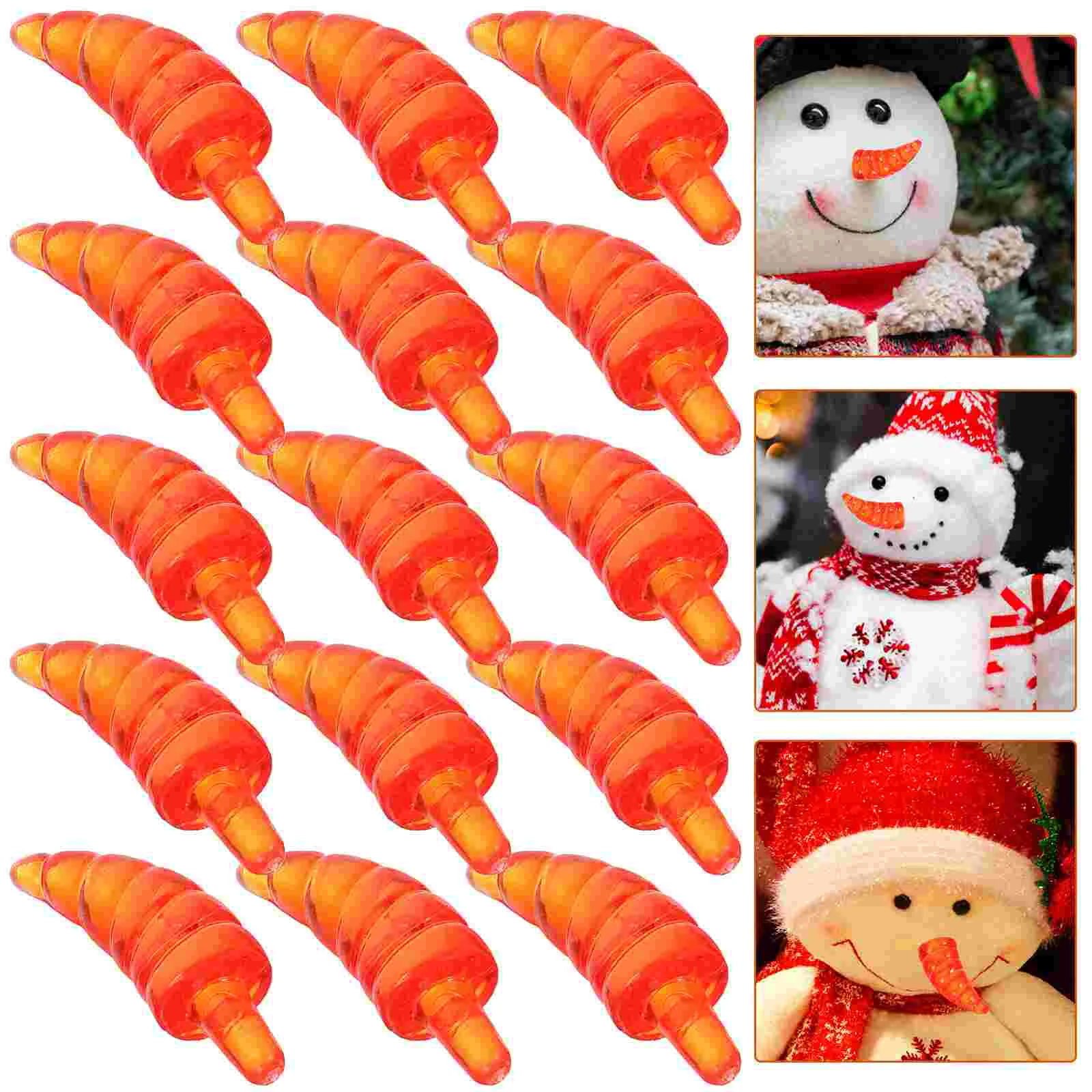 200 Pcs Snowman Nose Xmas Material Christmas Crafts for Making Holiday Kit Winter Plastic