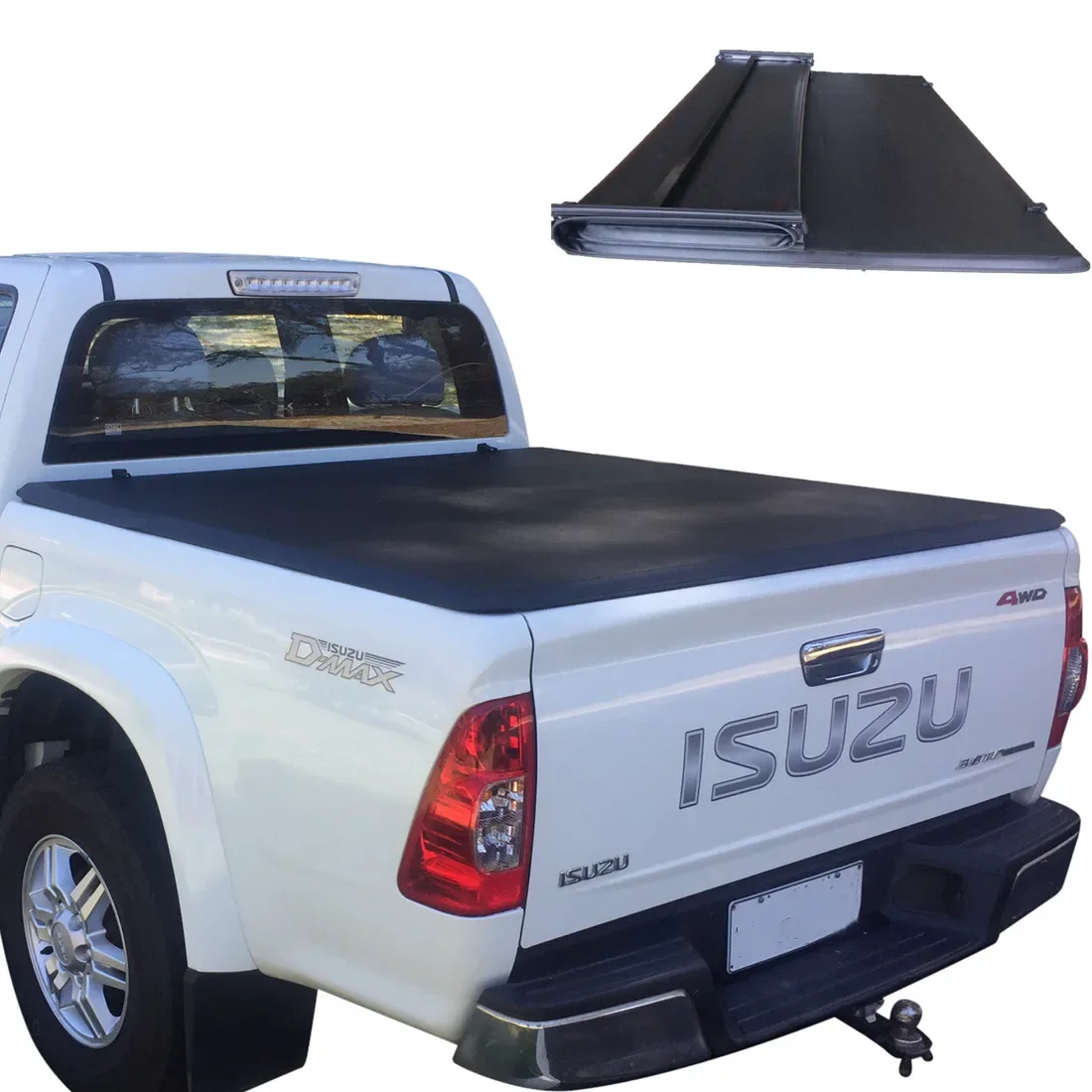 KSCAUTO Soft Tri-Fold Truck Pickup Bed Tonneau Cover For Isuzu D-max 2012-2023 Double Cab