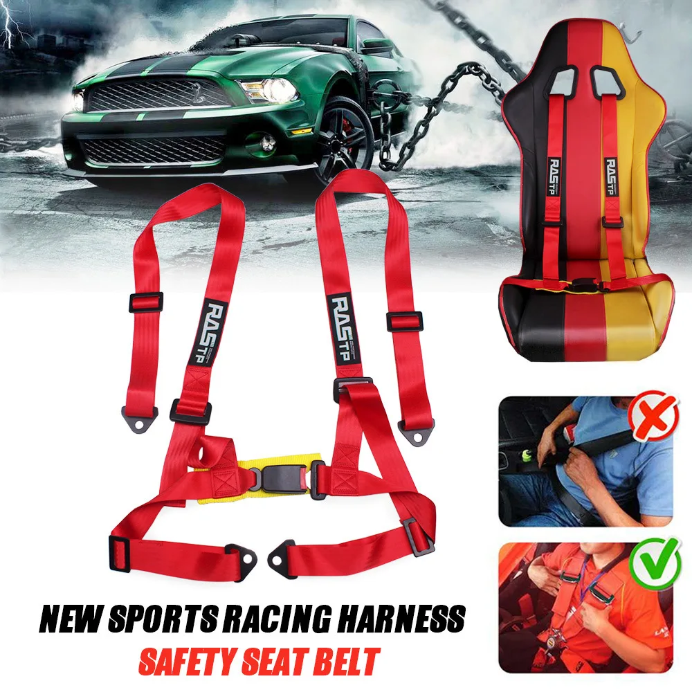 Car Modification 2 Inch 4-point Kart Racing Seat Belt Quick Release Seat Belt Safety Belt Acesssories